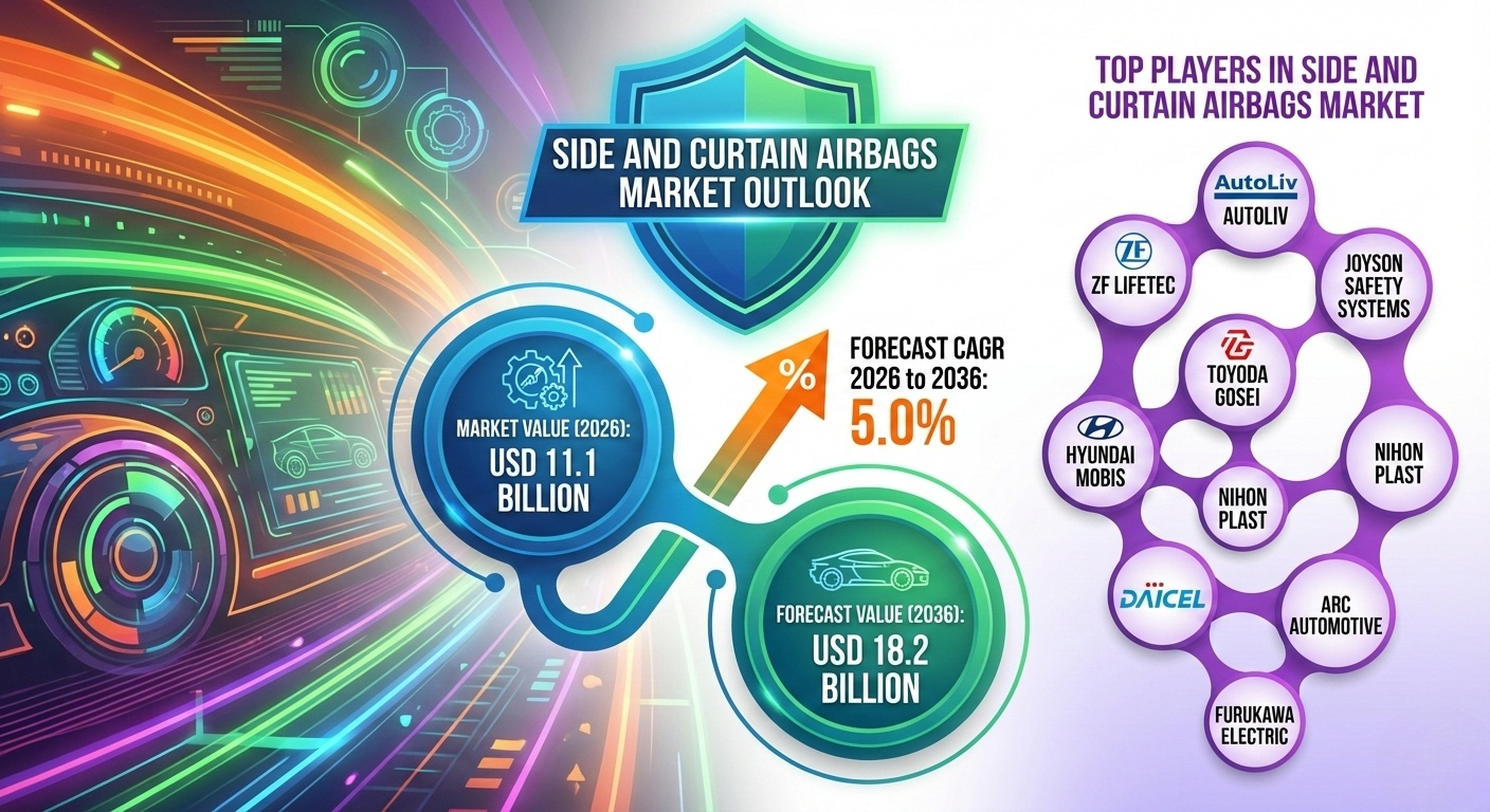 Side and Curtain Airbags Market Set to Reach USD 18.2 Billion by 2036 as Safety and Vehicle Protection Standards Tighten